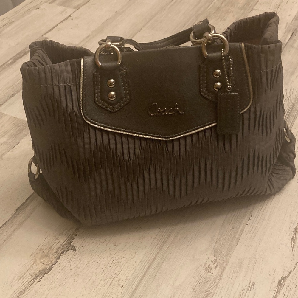 Genuine Vintage Coach Ashley Gathered Satin Satchel  HOBO Handbag - Picture 6 of 17